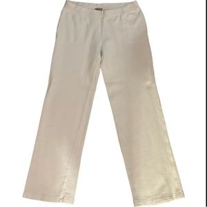Mododoc Ladies White Pants | Pull Up | Pockets | Size Small 100% Cotton EUC